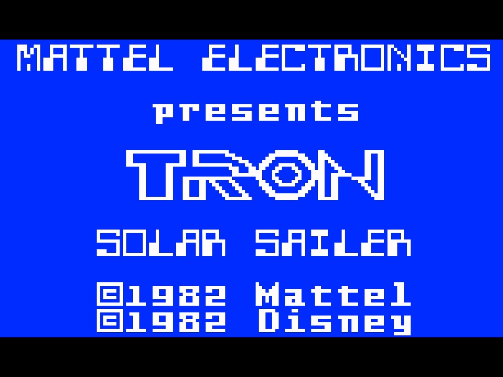 Title Screen of Tron Solar Sailer for Intellivision